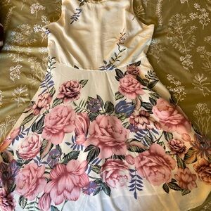 Pink Floral Skater Dress